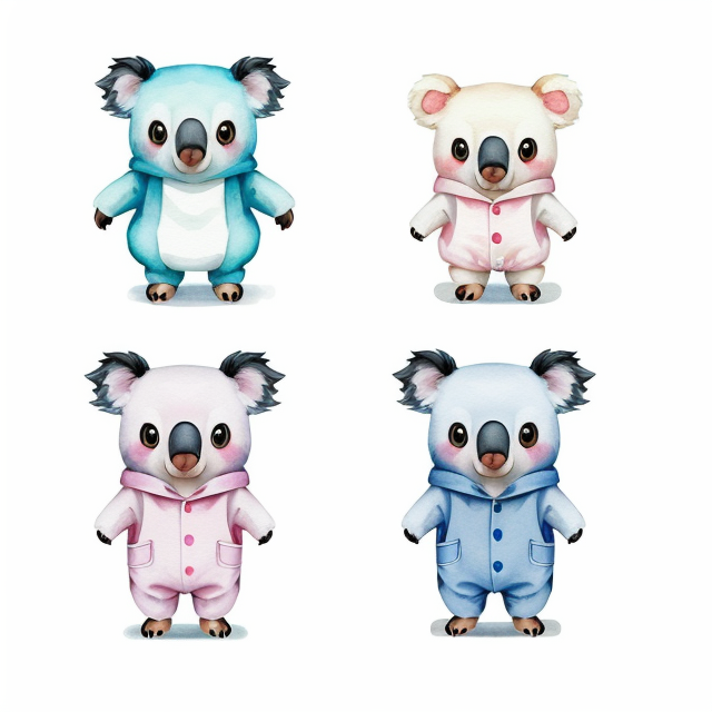 Cute Cartoon Animal Character Clipart Colorful Koala, Koala