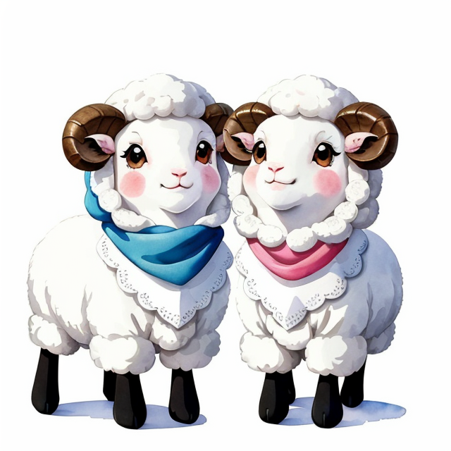 Cute female sheep with clothes character Vector Image