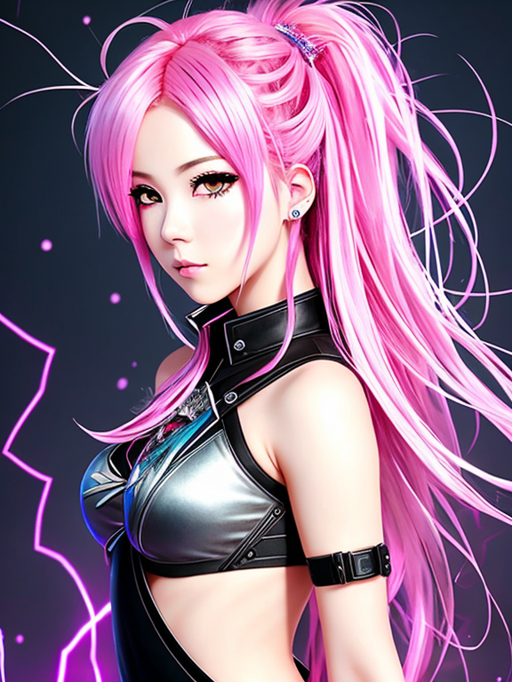 Pink Hair Black Eyes Anime Style Opendream 3752