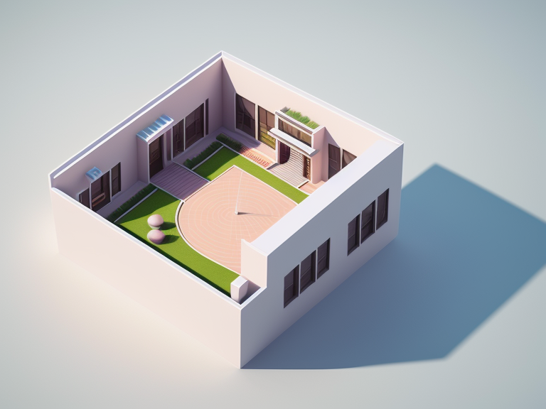 Centered, Very cute, Isometric view, Unique clay 3d icon curved low poly, a creative stadium in the year 2200 with new idea for facade. High resolution, detailed. , Thailish style decorations, 3D, 8K, minimal, indepth details, menu stand of the front., 100 mm, Pastel colors, 3d blender render, Neutral blur background, Centered, Matte clay, Soft shadows, Cute, Pretty, Curves, 16k resolution, Concept design, Modern house