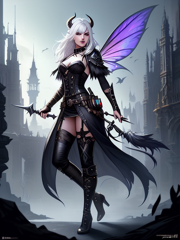 Male (Male demon faerie, elven , suave, brooding, mysterious, roguish, man, demon, demonic Fae, pallid pale skin, silver hair with demon horns, fairy wings, and a prehensile tail: a lithe lean, gorgeous Fey’Ri rogue, concept art, haunted, traumatized, criminal, emotion, emotional, psychotic dangerous dark mysterious macabre gothic youthful charming alive, living, lithe lean, lithe lean, long hair , glowing eyes, pointy teeth, infamous, wearing dark black elegant studded leather duster turn of the century clothing.) Roguish beautiful gorgeous stunning mysterious cheerful jubilant tattooed charming youthful adventurous suave striking devious dangerous fiendish shady degenerate enigmatic mysterious sensual handsome fierce feral shameless spunky flirty beautiful lecherous gorgeous mystical stunning sultry alluring spunky desirable, fantasy setting, steampunk, full body pose, full body, full body image, centered, dynamic lighting, cinematic lighting, hyper detail, sharp detail, intricate detail, centre image, trending on artstation, Digital Illustration, HDR, Concept Art, Unsplash contest winner, CryEngine, Unreal Engine, 8k resolution, 8K 3D, deviantart, Greg Rutkowski, Johan Grenier, Ilya Kuvshinov, Boris Vallejo, Dorian Cleavenger, Hyperrealism, highly detailed, octane render, smooth, volumetric lighting, soft lighting aesthetic, golden hour, sharp focus, perfect anatomy, full body image, D&D, Diablo 4, Baldur’s gate 3, Horizon Dawn, fantasy, dark fantasy, animated, anime aesthetic, Japanese anime style, video game art,, fantasy character, soul, digital illustration, comic book style, steampunk noir, perfect anatomy, centered, approaching perfection, dynamic, highly detailed, watercolor painting, artstation, concept art, soft, sharp focus, illustration, art by Carne Griffiths and Wadim Kashin, full background