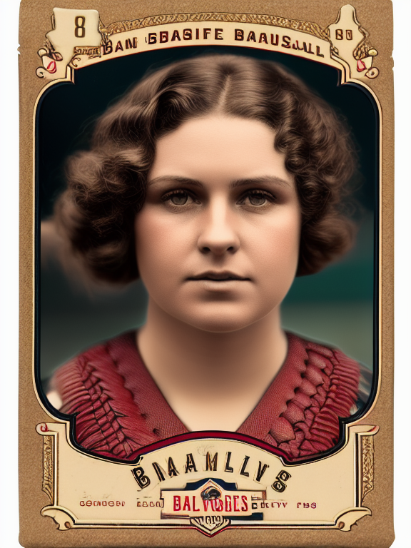 1890s baseball card Rosin Bags, Portrait, Beautiful hair, Makeup, Octane render, 8k, Beautiful lighting, Golden ratio composition