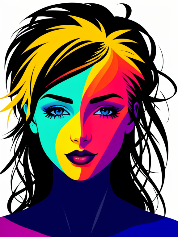 woman silhouette face storm, vivid colors, illustration 