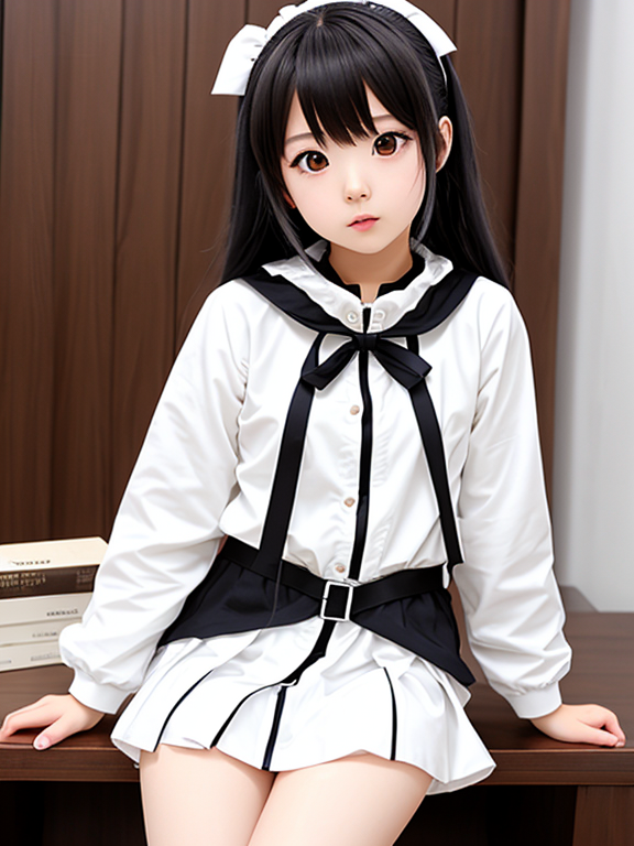 Small anime cutr girl straitjacket