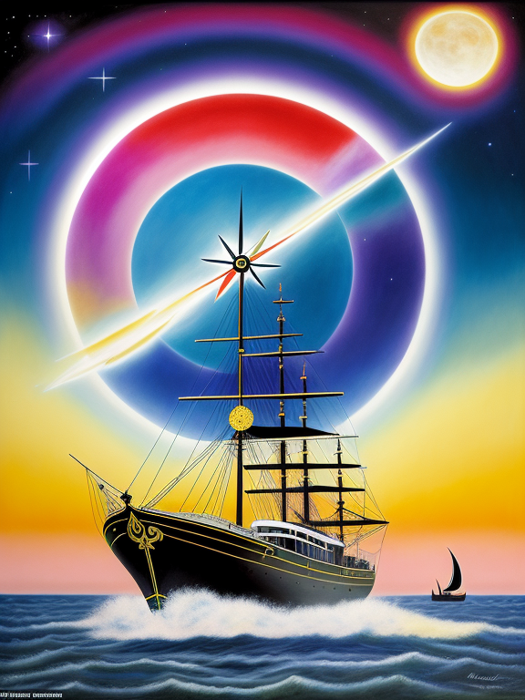 a tornado, a boat, zodiac symbols, a moon, a sun, a clock face, highly detailed, intricate, vibrant color, surreal, and gryphons, with musical elements like notes and instruments, The artist's use of rhythmic patterns and harmonious colors evokes the sense of a symphony of mythical beings. Artist: Wassily Kandinsky, known for his abstract art and emphasis on the connection between music and painting., Mythical Symphony, An abstract artwork that combines mythical creatures 