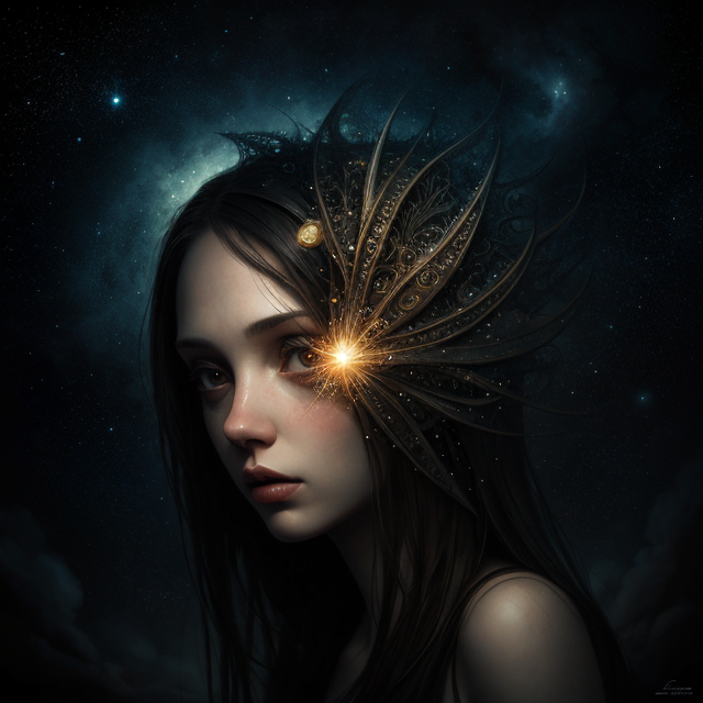  by Anton Semenov, Sky full shinny stars, abstract dream, intricate details <lora:Add More Details:0.7>