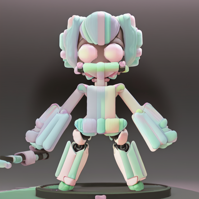 robot in image running, standing character, soft smooth lighting, soft pastel colors, Scottie young, 3d blender render, polycount, modular constructivism, pop surrealism, physically based rendering, square image, Tiny cute