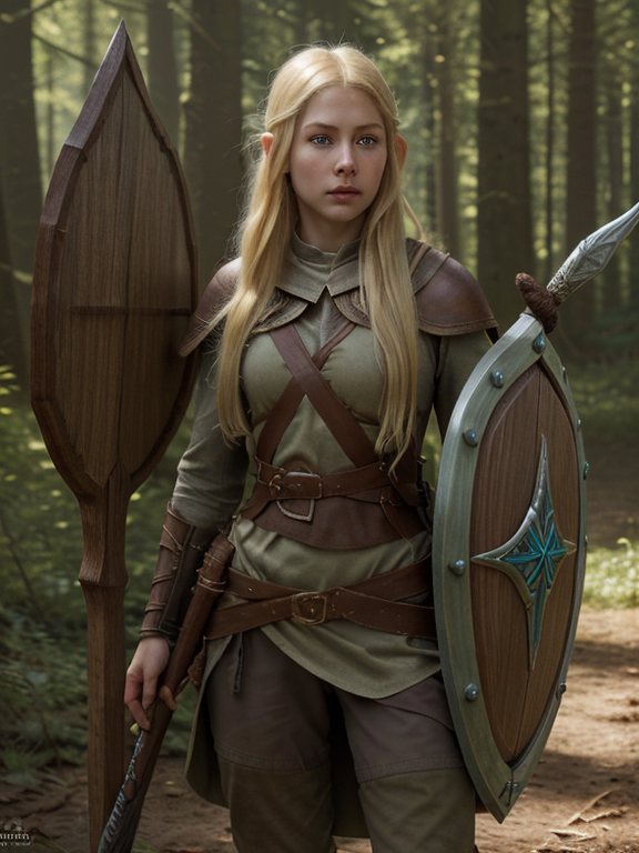 young elven freya wearing brown an... - OpenDream