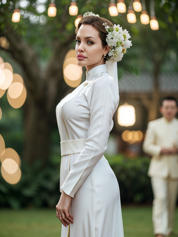 epiCRealism, Angelina Jolie wears a white 