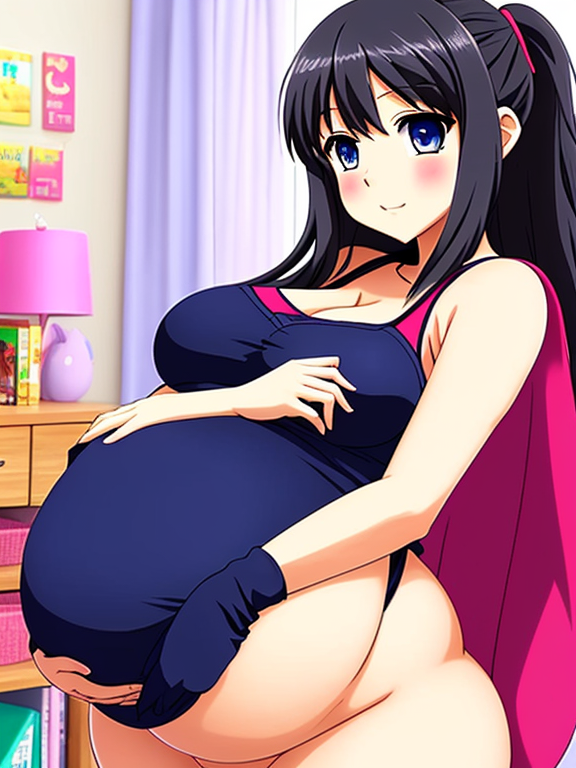 Anime Girl, Pregnant, Yoga Pants, S - OpenDream