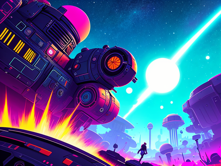 stylized, atomic punk, colorful, space, adventure