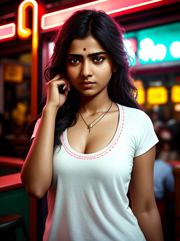 Realistic Vision prompt: 1 indian girl in saree,(sharp - PromptHero
