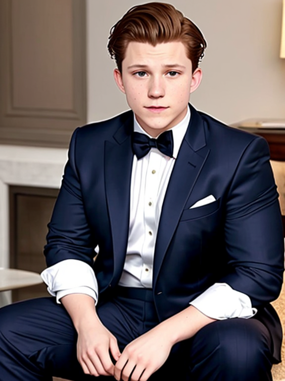 Fat tom Holland wearing a suit - OpenDream