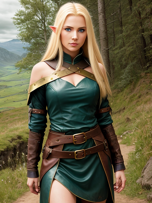 Beautiful female elf with golden bl... - OpenDream