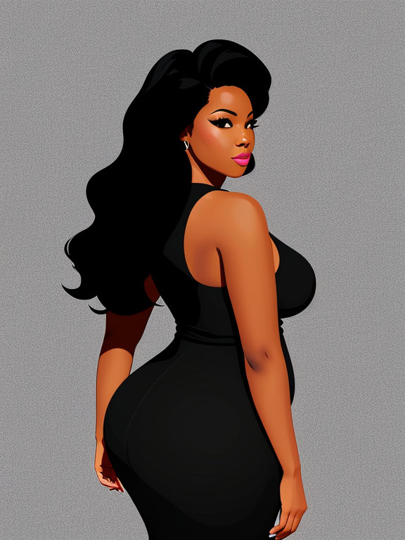 Vector image of a curvy black woman - OpenDream