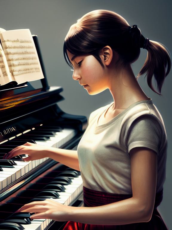 Demon girl playing piano (Yodayo AI) : r/aiArt