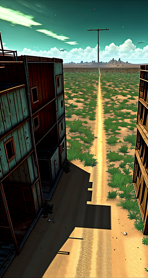video game scene, adventure game, deserted, no people, apocalyptic, 