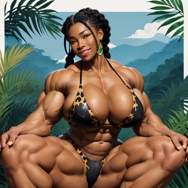 beastly massive muscular  female bodybuilder muscle woman with thick  pecs, large glutes, big hands, huge arms, gigantic legs, and a h - AI  Generated Artwork - NightCafe Creator
