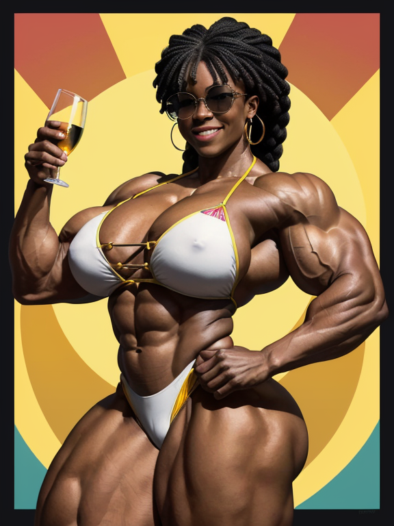 Beautiful black woman, huge boobs,  - OpenDream