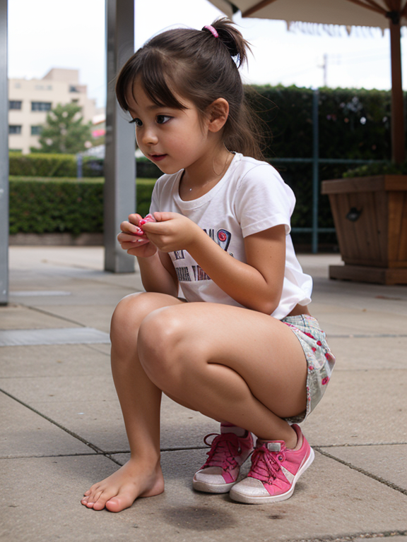 Beautiful little girl in short shor - OpenDream