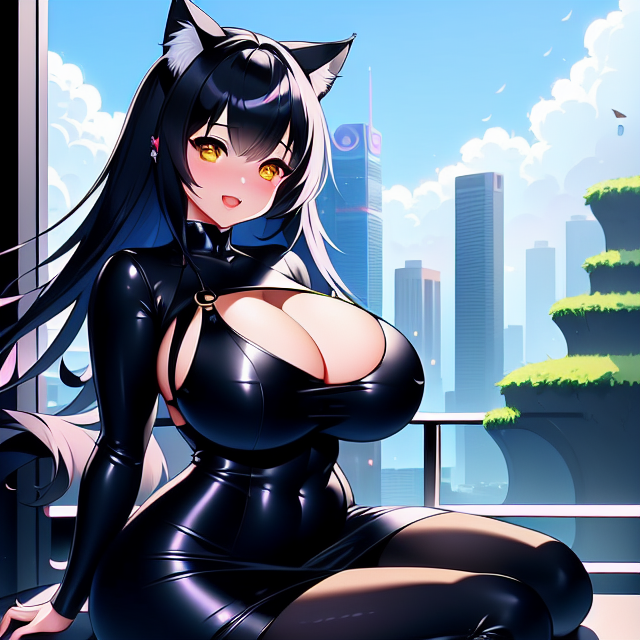 Furry cat girl with big boobs and f - OpenDream
