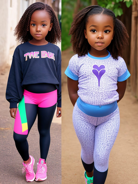 OpenDream - African 7 year old girl with and leggings and with