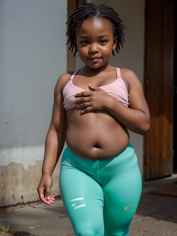 OpenDream - African 7 year old girl with and leggings and with