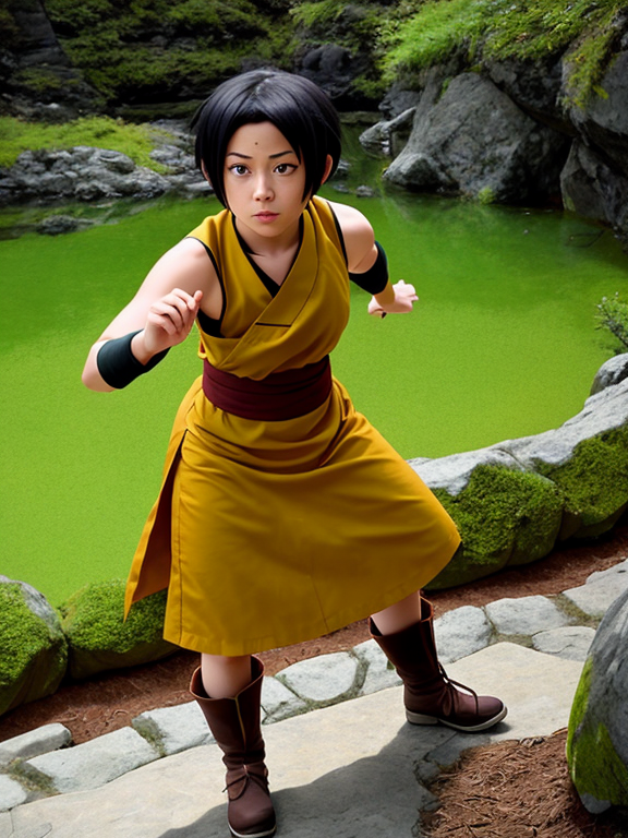 Make an image of Toph from the last air bender make it more like the show