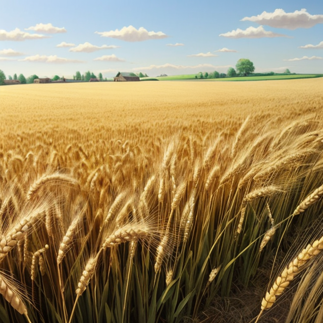 wheat field using thomas kinkegard style, fantasy, without houses
