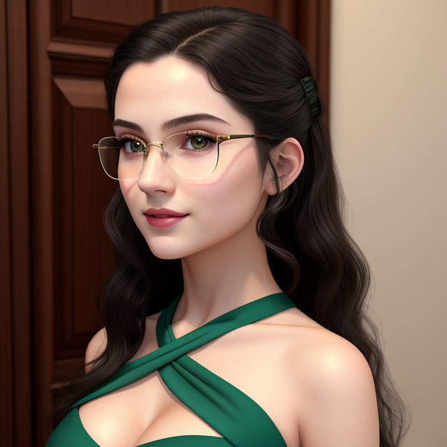 1girl, (masterpiece:1.2), (best quality:1.2), (extremely detailed), selfie from center front, (extremely detailed face), ultra-detailed eyes and pupils, broad shoulder, (ultra detailed), 8k, photorealistic, A petite and slim, with long Black curly hair with green tips, emerald green eyes, and is wearing stylish black glasses. Her skin is snow white, smooth and unblemished, like a princess in Slytherin color robes  Pale hourglass body Powerful with vast magical knowledge   Acrobatic dueling. Mistress of dark arts., smile, instagram shot, instagram style, in the bedroom, looking at viewer, facing front, smiling, perfect skin, cinematic lighting, fair skin, black hair, black eyes, portrait photo, slender, no makeup, nikon RAW photo, 8k, Fujifilm XT3, photorealistic, detailed face, fair skin, perfect shape, slim face, indoors, dim lighting, sleeveless, armpits, petite, (looking at viewer:1.2), <lora:sieunlorashy:1>