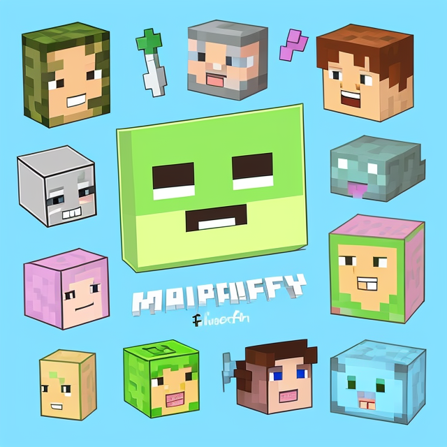 Minecraft happy skin, Pastels, Flat, Doodles, Vector, Silly, Cartoon, Fun, Monogram, Professional, Business, Brand