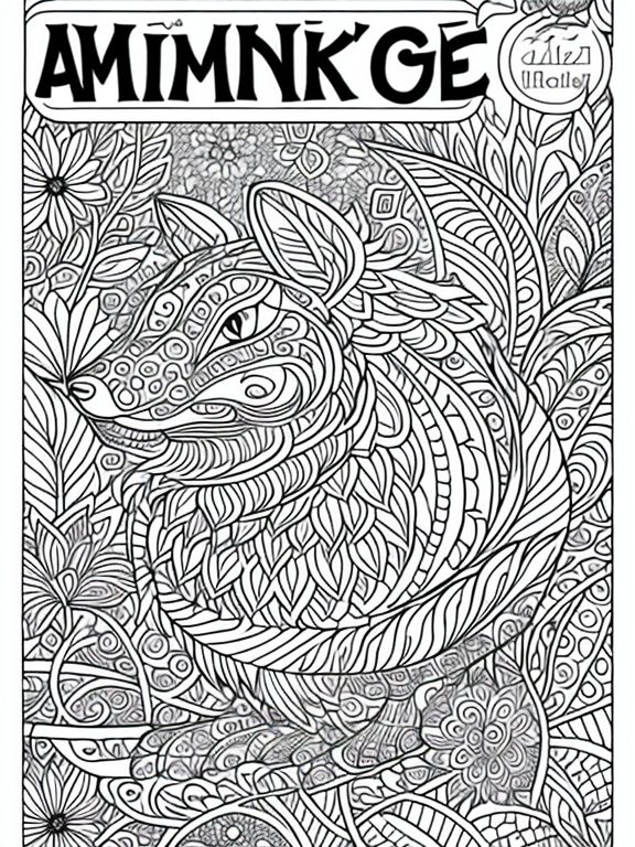 cover for coloring book about animals
