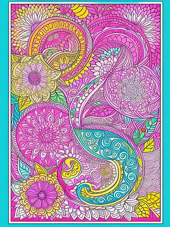 cover for coloring book about animals in color