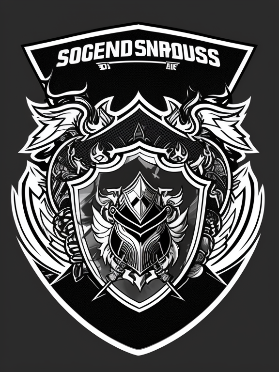 Esports team logo, Illustration, Thick lines, Sports, Shield, Esports team logo, Illustration, Thick lines, Sports, Shield, name is No Legend & Meta , Background from dark souls, Solid dark background, highly detailed, No watermark