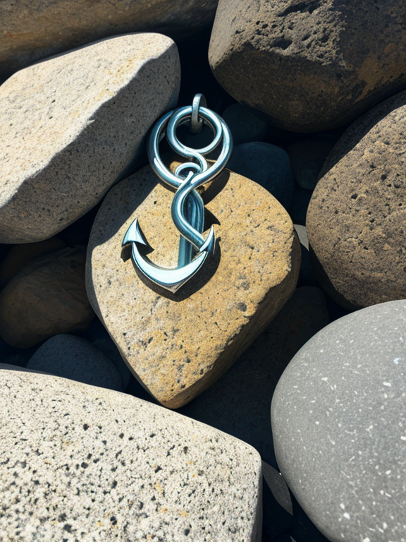 the anchor is stuck in the rock, the chain is the right shape.