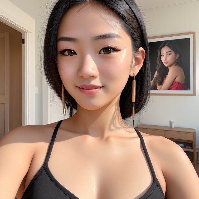 1girl, (masterpiece:1.2), (best quality:1.2), (extremely detailed), selfie from center front, (extremely detailed face), ultra-detailed eyes and pupils, broad shoulder, (ultra detailed), 8k, photorealistic,  japanese women wearing beach clothes are playing zeus online slots, smile, instagram shot, instagram style, in the bedroom, looking at viewer, facing front, smiling, perfect skin, cinematic lighting, fair skin, black hair, black eyes, portrait photo, slender, no makeup, nikon RAW photo, 8k, Fujifilm XT3, photorealistic, detailed face, fair skin, perfect shape, slim face, indoors, dim lighting, sleeveless, armpits, petite, (looking at viewer:1.2), <lora:sieunlorashy:1>