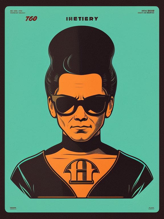 H, Retro, Vintage, Flat design, (((Simple))), Art by Butcher Billy, illustration, highly detailed, simple, Vector art