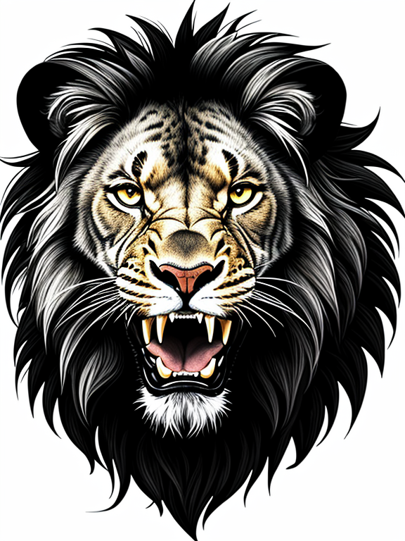 In 3000 × 3000 pixels, draw a lion fiercely growling , as a logo