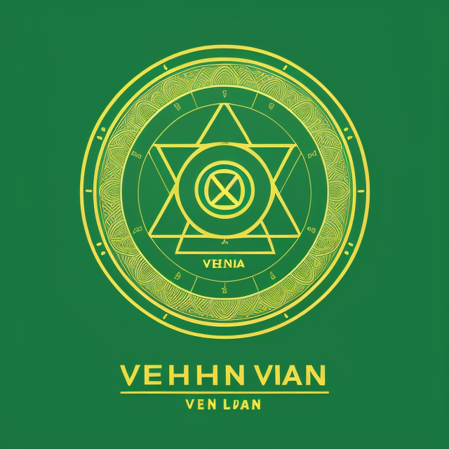 Vietnam, Line art logo, Bohemian style, Simple, Minimalistic, Symbol, Template, Monogram, Thin lines, Sacred geometry, Centered and symmetrical, Flat illustration, Hipster, Sleek, Astrology, Trendy, Earth tones, Flat color, Vector illustration, 2D, Green and gold color scheme
