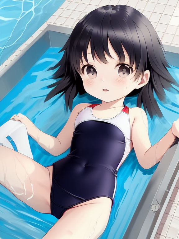 loli, two piece bathing suit, flat chest