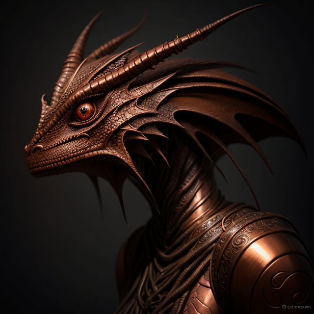  by Anton Semenov, Copper dragonkin dnd character , abstract dream, intricate details <lora:Add More Details:0.7>