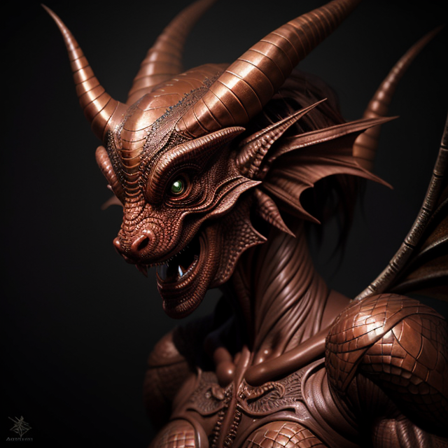  by Anton Semenov, Muscular Copper dragonkin  dnd character , abstract dream, intricate details <lora:Add More Details:0.7>