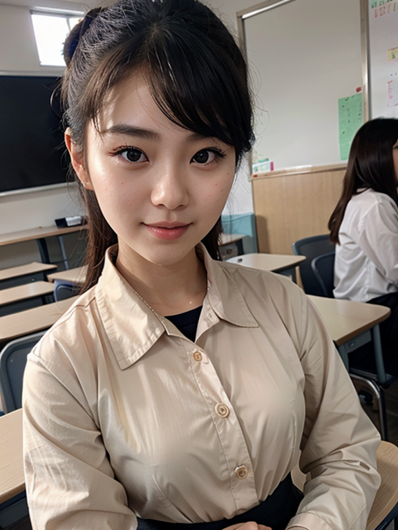 korean, girl, classroom, uniform
