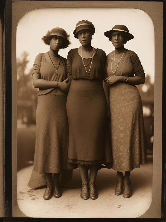  The appearance , Sepia, Irene and Laurette Patten, Harlem Renaissance, 1920s, Tintype photograph, Photography, Realistic, Vintage, Dorothea Lange