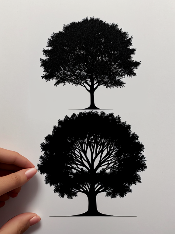 on a white background, draw a tree silhouette, the tree should have no leaves.