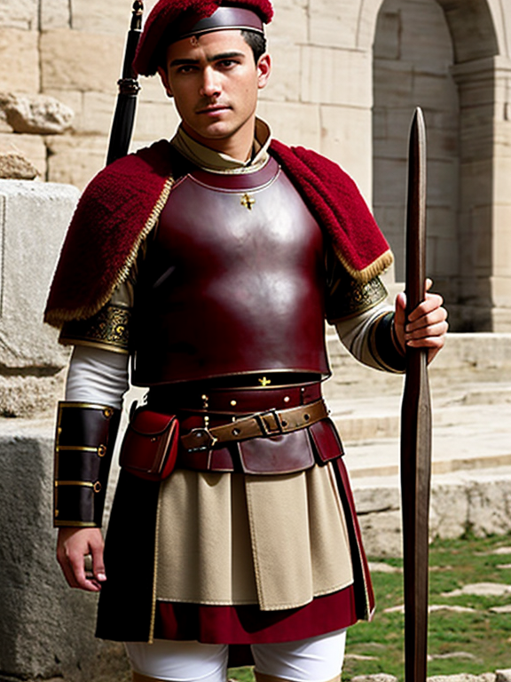 One Ancient Roman soldier's complete uniform.