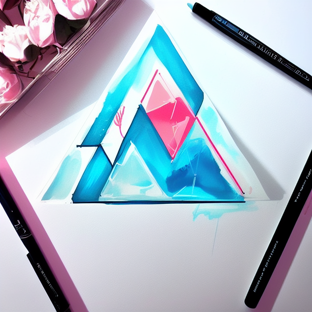 i want logo for account instagram by name layal store with color baby blue and pink , white background behind the triangle with no objects, in Agnes Cecile art style, illustration, ink illustration, white background, Make a logo with Tea and Bloom