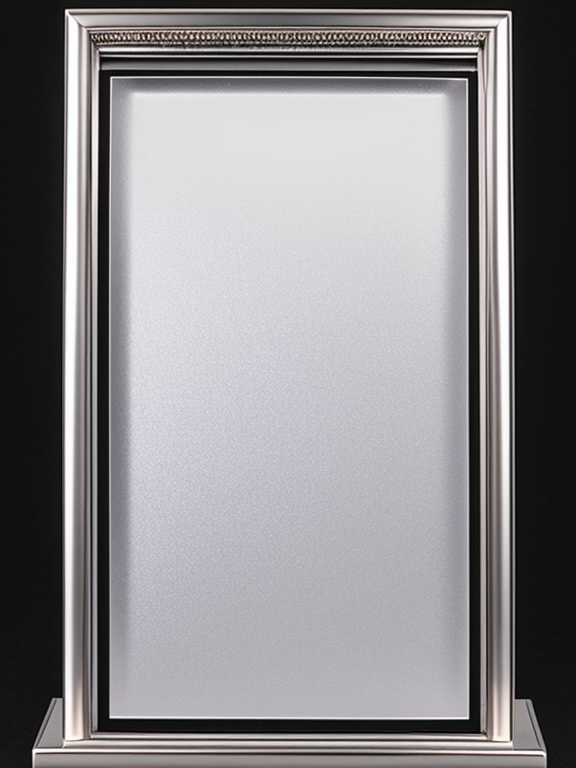 A silver jewelry vertical rectangular banner for putting on a glass on a jewelry store