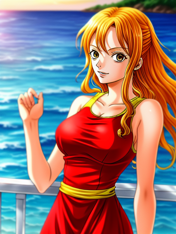 nami one piece in red dress
