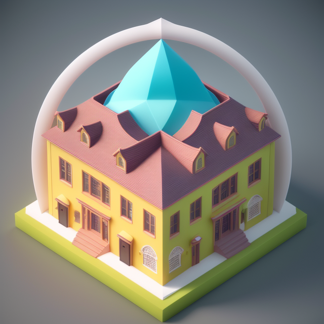 Centered, Very cute, Isometric view, Unique clay 3d icon curved low poly,  East Pyne Hall - Princeton University - Princeton, New Jersey, USA  , Thailish style decorations, 3D, 8K, minimal, indepth details, menu stand of the front., 100 mm, Pastel colors, 3d blender render, Neutral blur background, Centered, Matte clay, Soft shadows, Cute, Pretty, Curves, 16k resolution, Concept design, Modern house